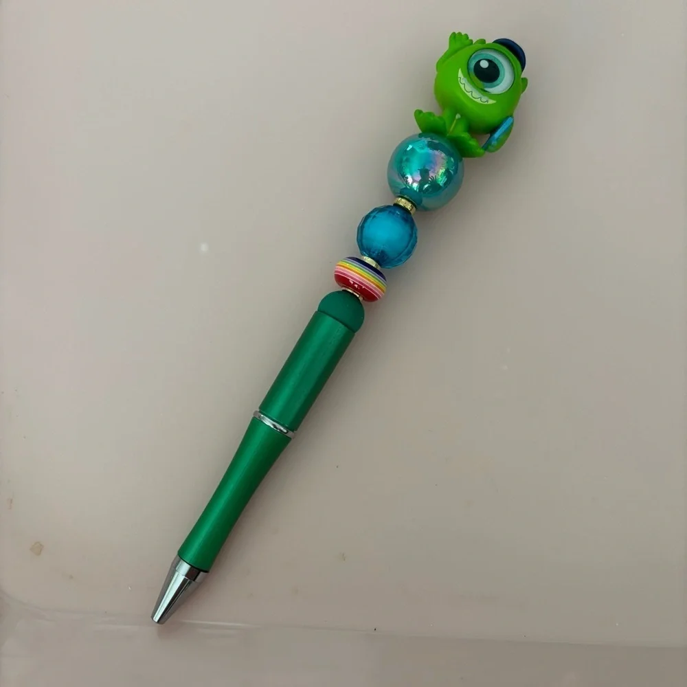 Disney Doorables: Monster INC: Mike with books handmade beaded pen